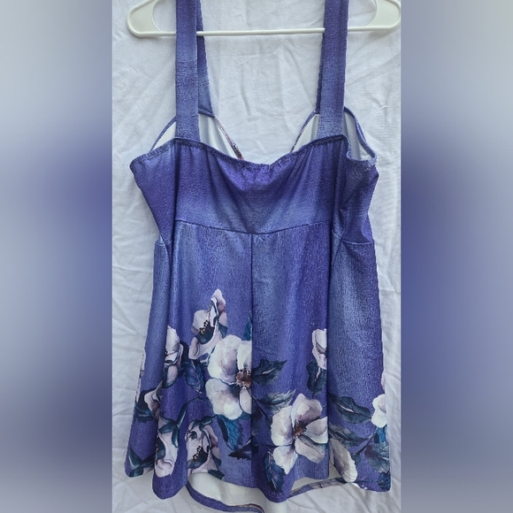 Rosegal Purple Floral Camisole Top - Picture 3 of 4
